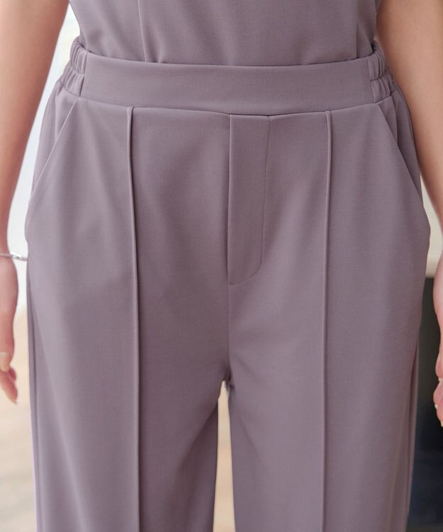 Tiaclasse 【洗える・接触冷感・紫外線ケア・サラごこち】選べるパンツ(テーパード/ワイド） ピンクモカ：ワイド