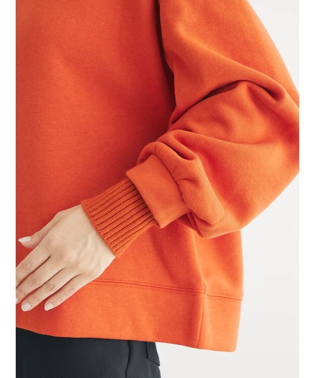 Green Parks 裏起毛ニットリブドッキングプルオーバー Orange
