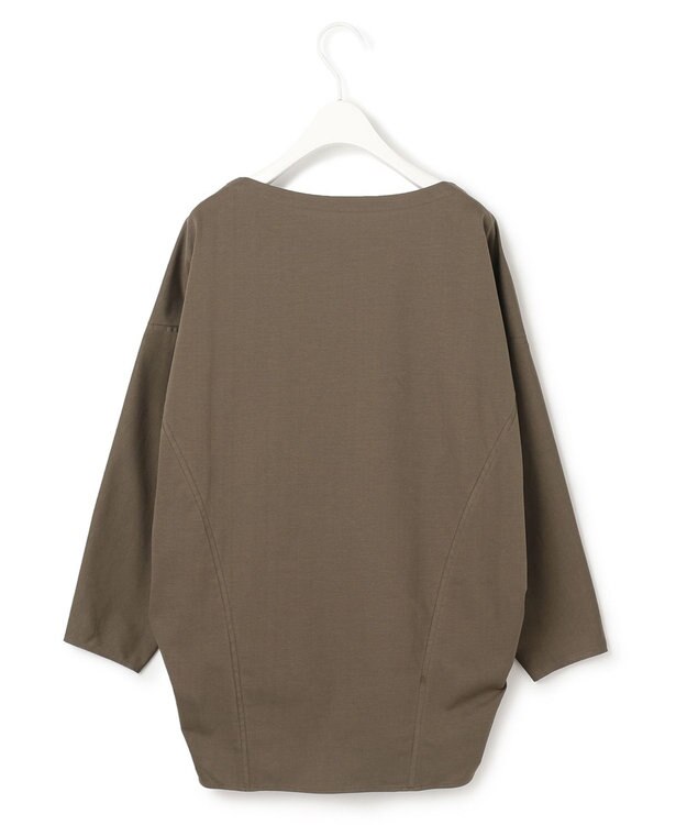 ICB 【洗える】タイプライタージャージー 8分袖ドルマンスリーブカットソー カーキ系