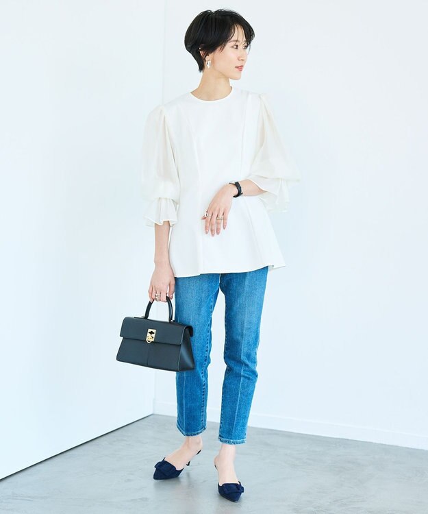 #Newans シアースリーブブラウス ホワイト