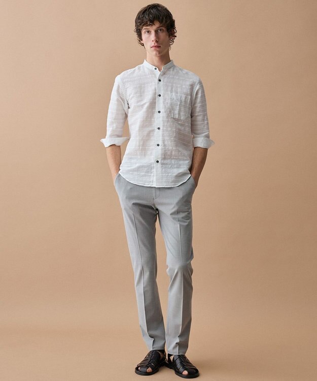 JOSEPH ABBOUD 【ウエストも伸びる!・ストレッチ】 キャリーマン2WAYストレッチ パンツ　26SSモデル ライトグレー系