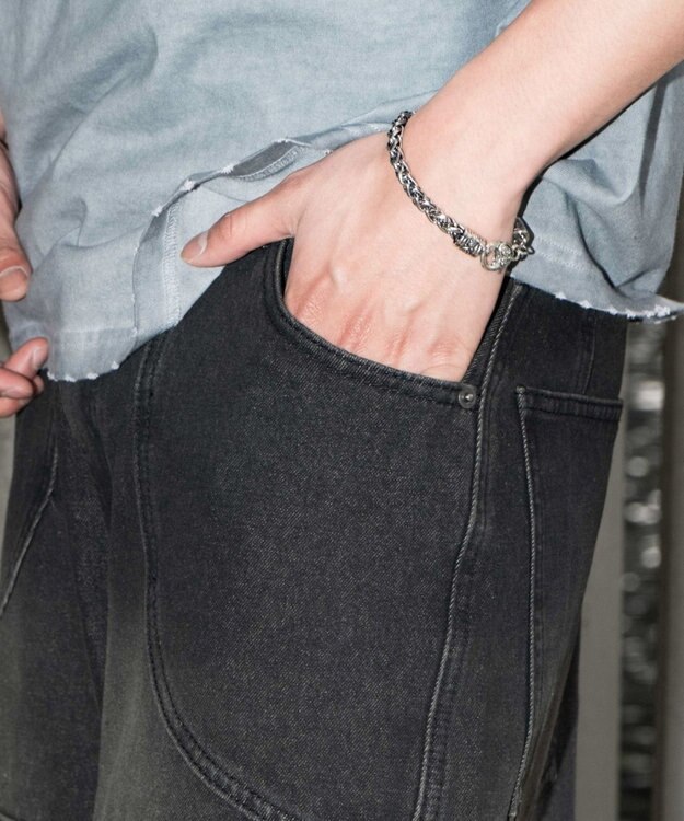 WEGO スウィッチングデニムカーゴショーツ デニムブラックソノタ