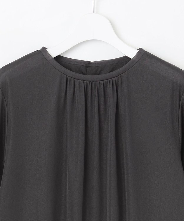 J.PRESS LADIES L シアーレイヤード タックスリーブ カットソー スレート系