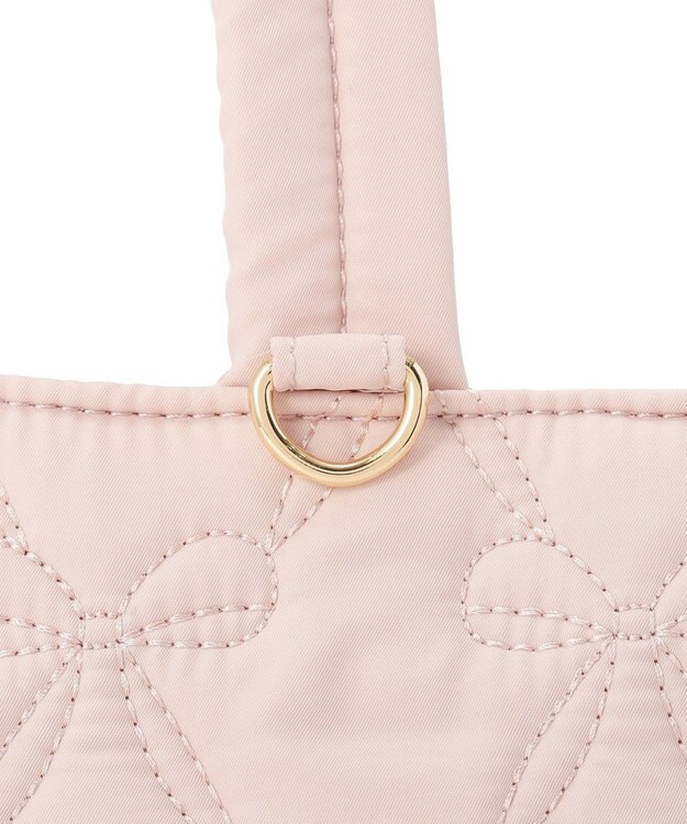 Maison de FLEUR 撥水加工リボンキルティングトートバッグ Pink
