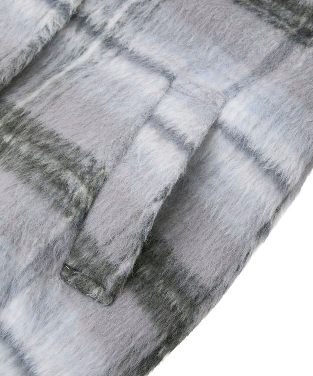 earth music&ecology チェックシャギーコート Check Gray