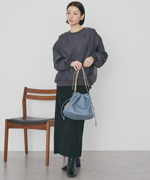 AMERICAN HOLIC オーガンジーレイヤードスウェットプルオーバー Charcoal Gray