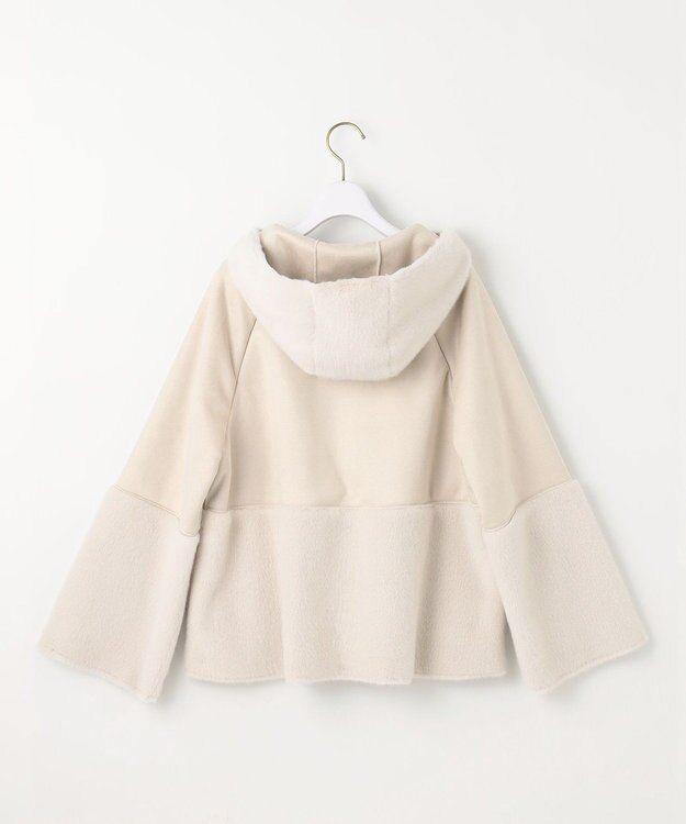 ANY SIS Luxuryフェイクムートン コート アイボリーベージュ