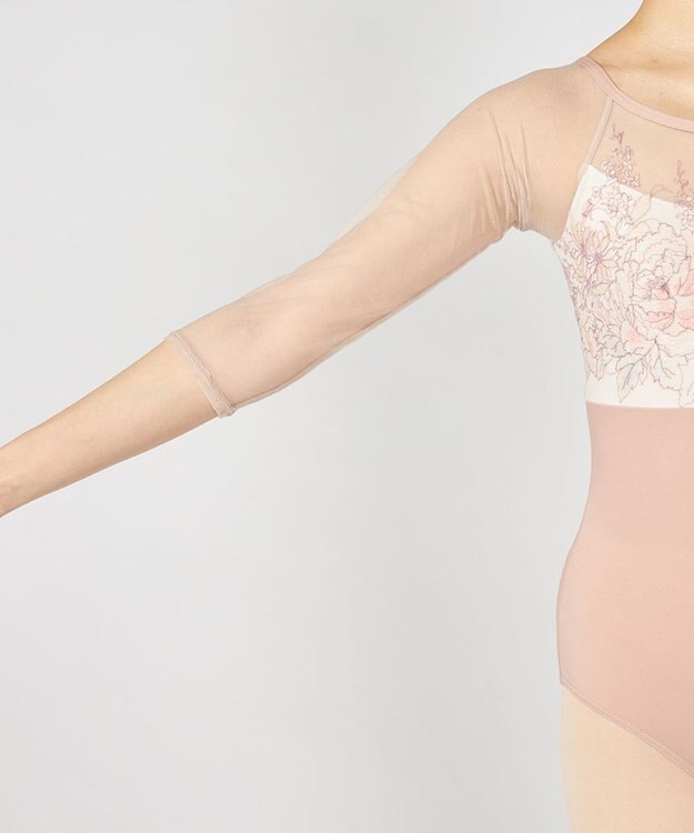 Chacott ６分袖レオタード ハニーベージュ