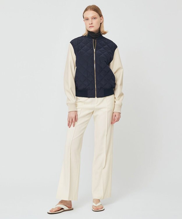 BEIGE， PEONY / スタジアムジャンパー Navy x Ecru