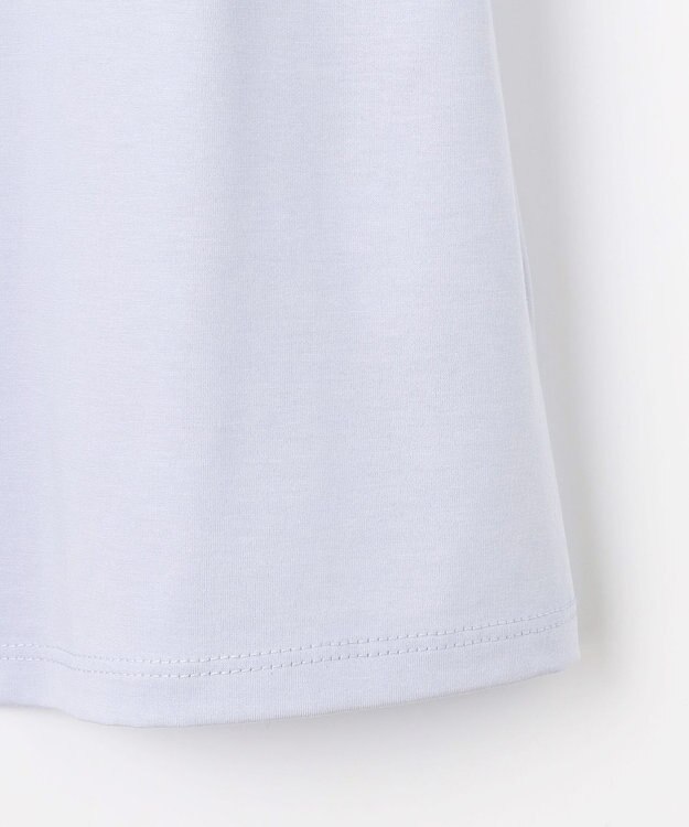 J.PRESS LADIES L 【洗える】プレーティングジャージー モックネックカットソー サックス系