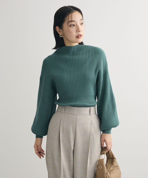 Green Parks ・ｓｗｉｎｇ　ｂｙ　ボトルネックカラーニット Green