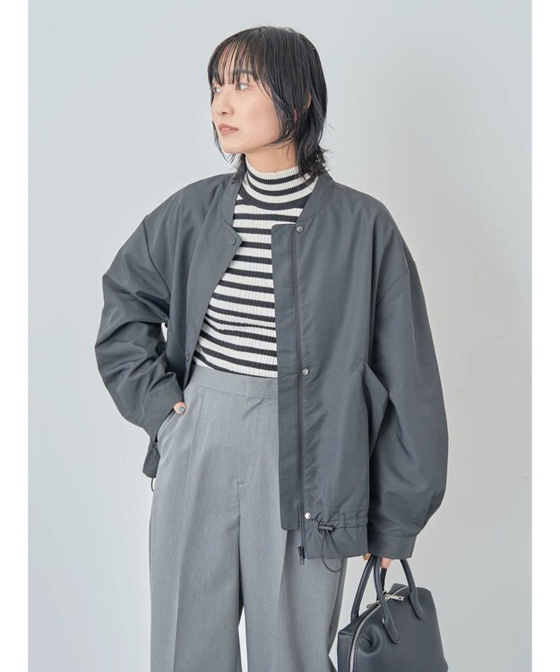 Green Parks 撥水加工　裾ドロストブルゾン Black