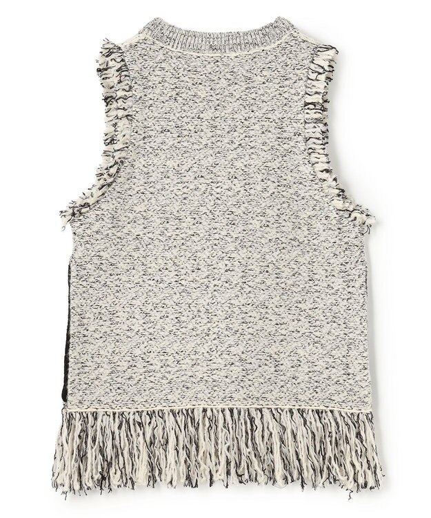 uncrave ツイードニット ジレ オフ×ブラック