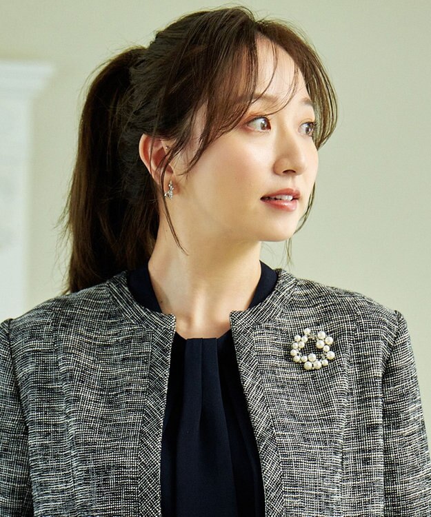 ANY サークルパールブローチ シルバー