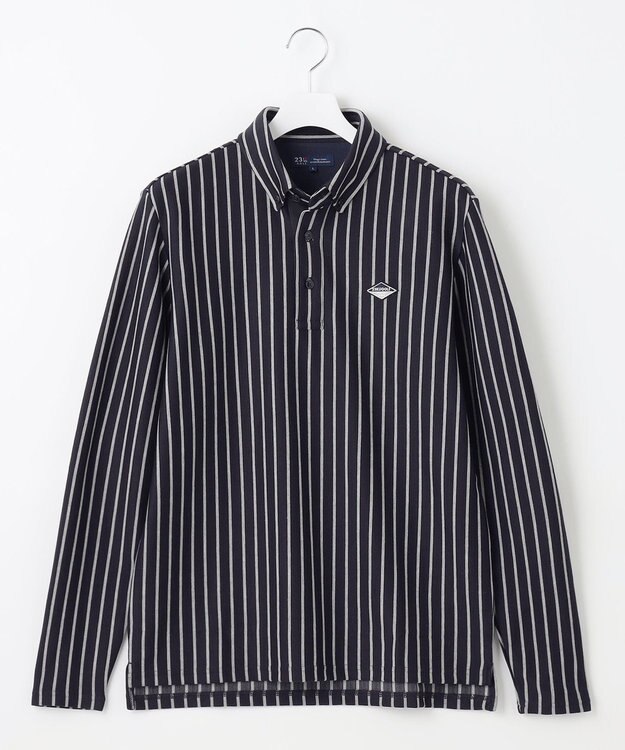 23区GOLF 【MEN】ストライプ 長袖シャツ ネイビー系2