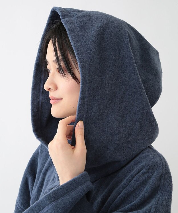 UCHINO エアリータッチ ポケット付サウナポンチョ ダークブルー