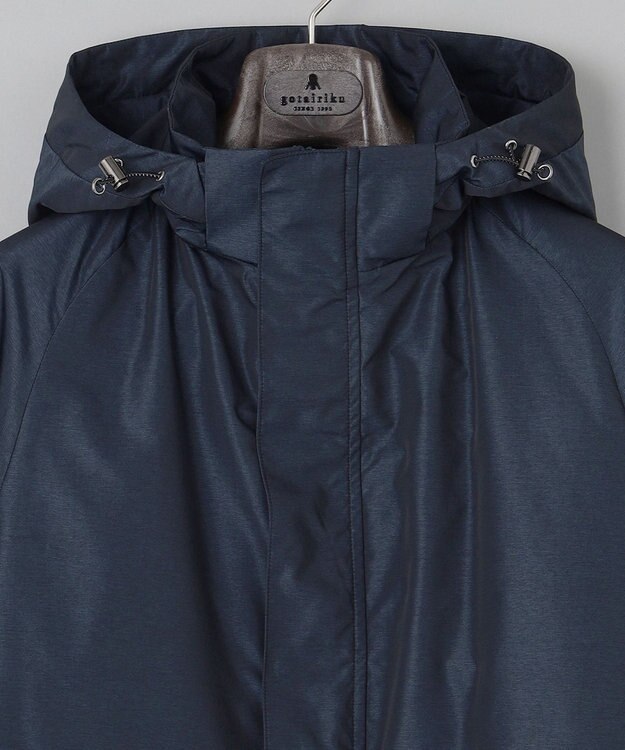GOTAIRIKU 【ビジネスで着用可】メランジシャンブレー フーデッドブルゾン ネイビー系