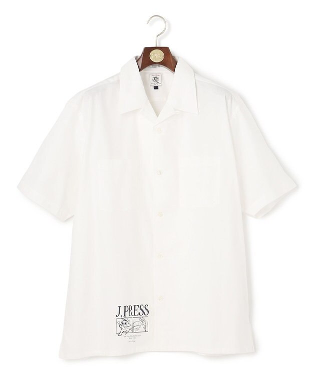 J.PRESS MEN 【AaronChang】【UNISEX】コットンダンガリー オープンカラーシャツ / Baggy-Fit ホワイト系