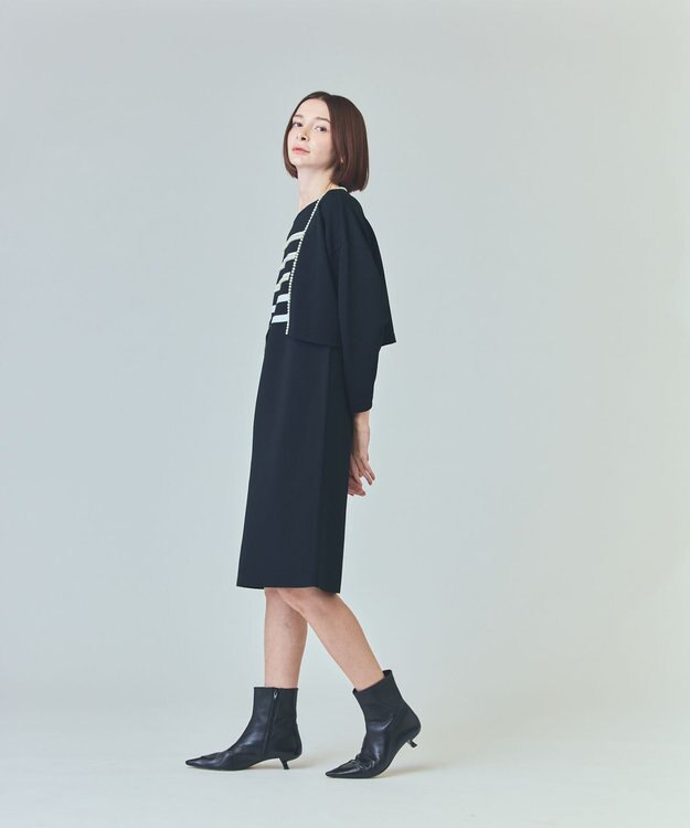 GRACE CONTINENTAL パールショートカーディガン ブラック