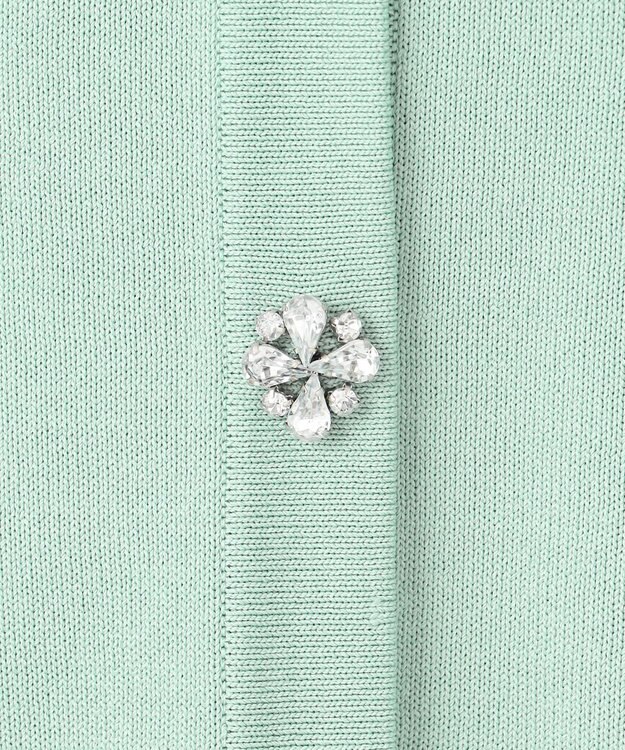 組曲 【WEB限定】ビジューニット ジャケット ミントグリーン系