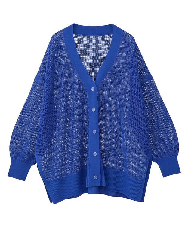 earth music&ecology メッシュルーズカーディガン Blue