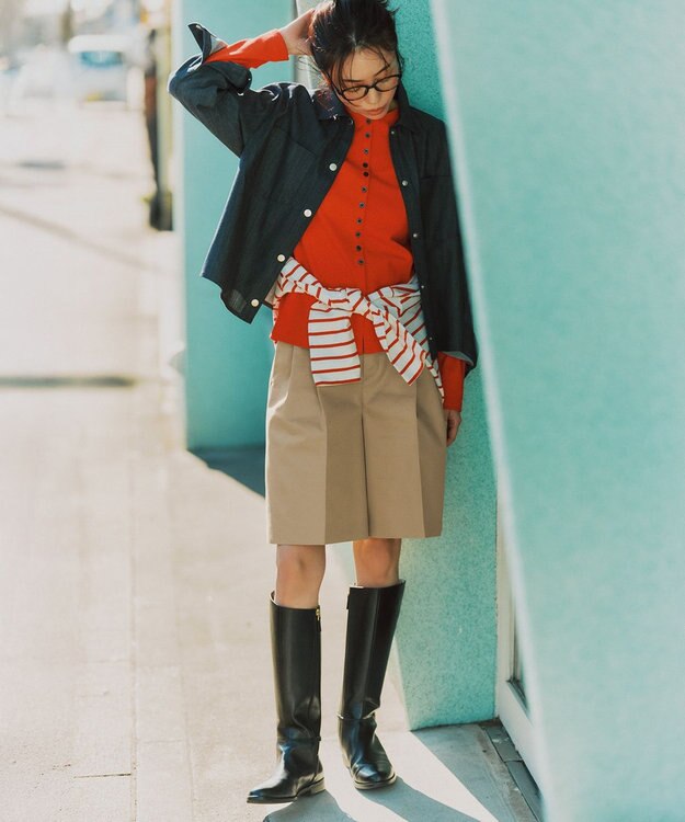 ANY コクーンボーダープルオーバー レッド