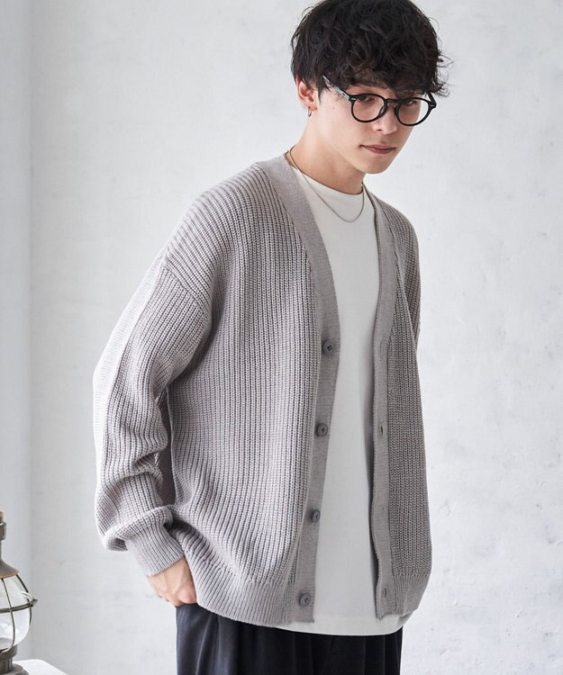 WEGO オーバーフィットカーディガン ライトグレー