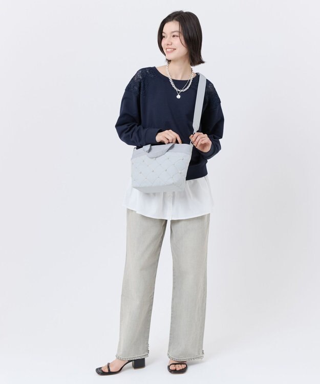 LeSportsac SM BUCKET TOTE W PEARLS/ミストグレーパール ミストグレーパール