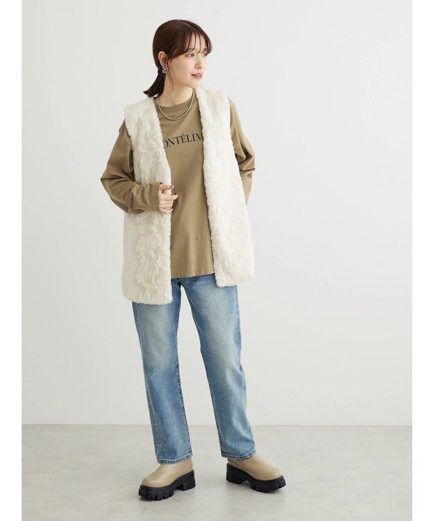 Green Parks オーバーサイズロゴチュニック Khaki