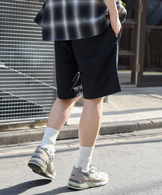 WEGO 【ウエストゴム/紐/速乾/洗濯可/SMLサイズ展開】ナイロンイージーショーツ ブラック