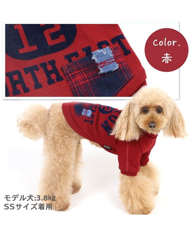 PET PARADISE 犬 服 Tシャツ 【小型犬】 プレミアム ペティーヒート カレッジ 赤 赤