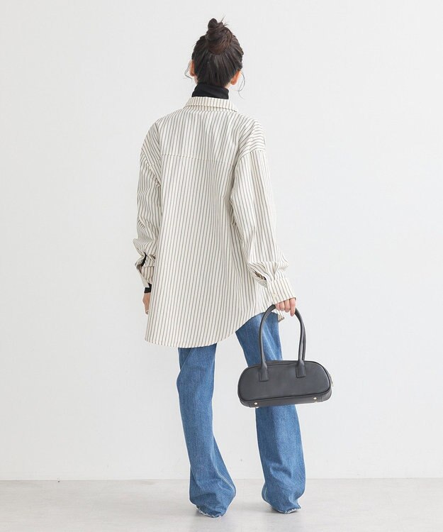 earth music&ecology サッカーストライプシャツ Navy