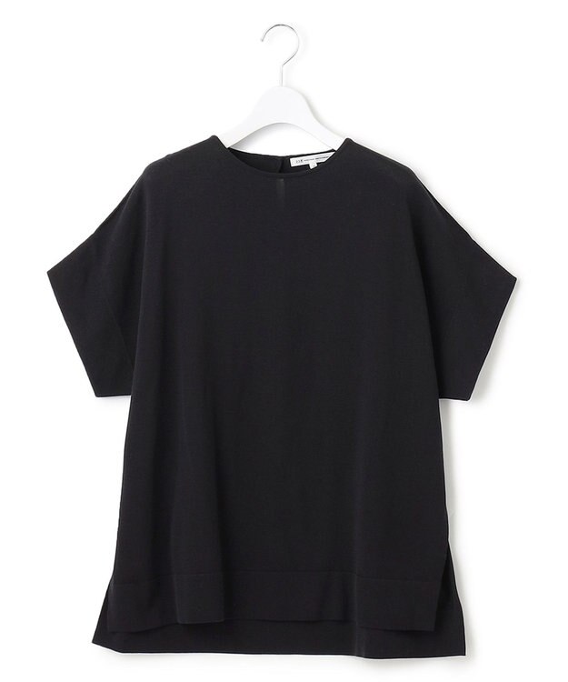 23区 【洗える】コットンアセテート プルオーバー ニット ブラック系