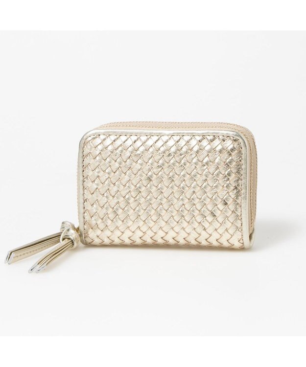 UNBILLION ペルケ perche / レザーメッシュ・ジャバラカードキーケース ゴールド