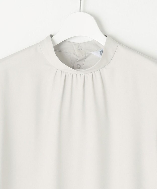 J.PRESS LADIES L 【洗える】ヌーディスバックサテン ボウタイ ブラウス ライトグレー系