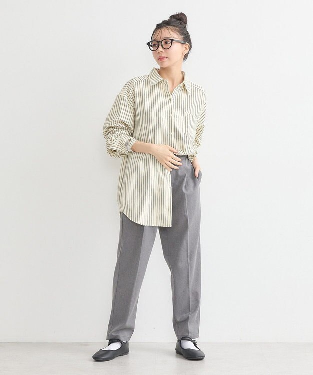 earth music&ecology サッカーストライプシャツ Black