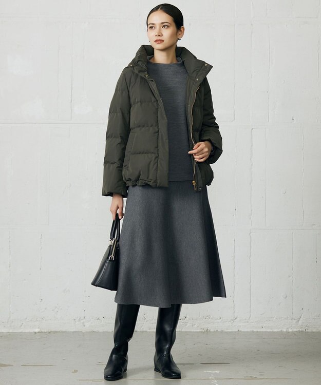 自由区 S 【カタログ掲載】ウールミラノニットフレア スカート グレー