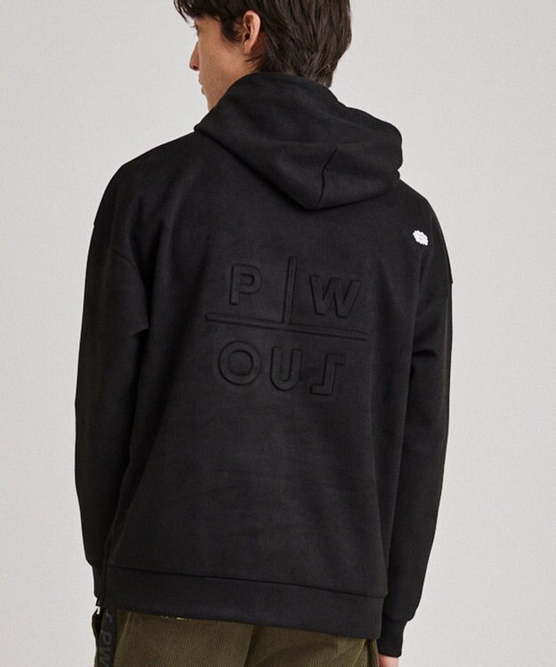 PW CIRCULUS 【MEN】スエード調 デタッチャブルフーディ ブラック系