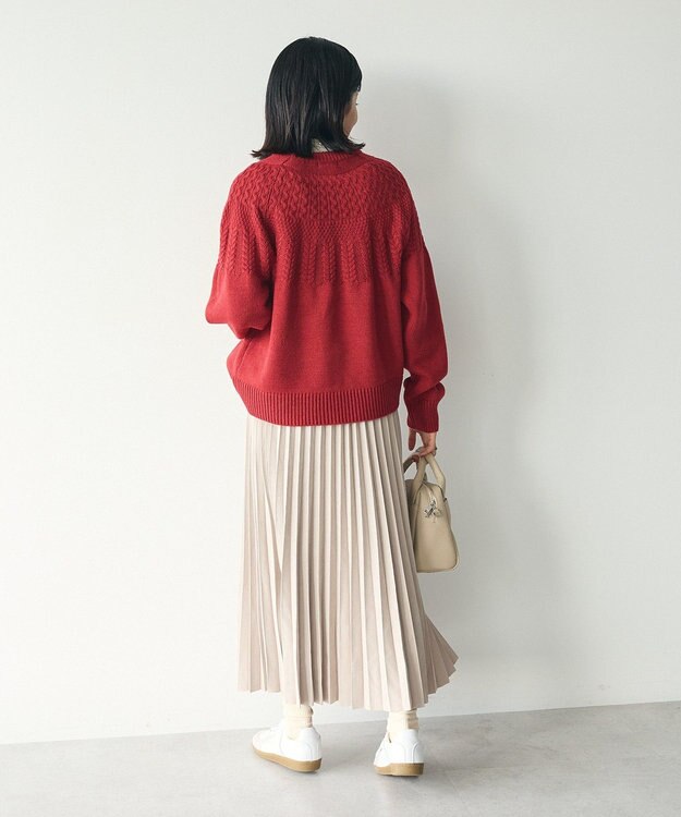 CRAFT STANDARD BOUTIQUE アコーディオンプリーツスカート Gray Beige