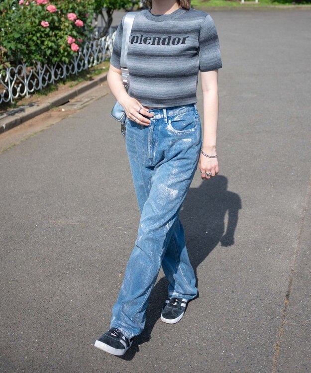 WEGO グラデーションちびニットT ブラック