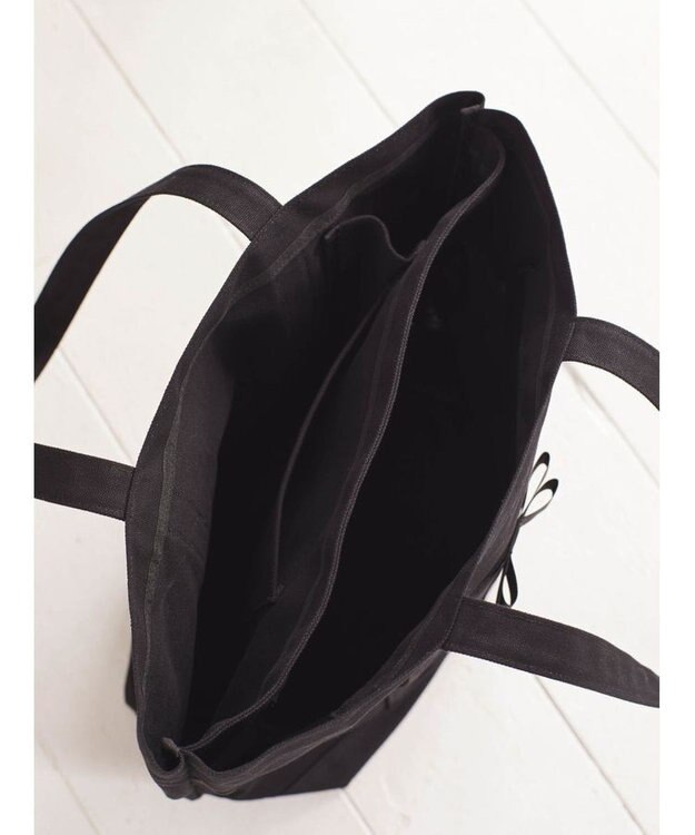 Maison de FLEUR マルチポケット帆布トートMバッグ Black
