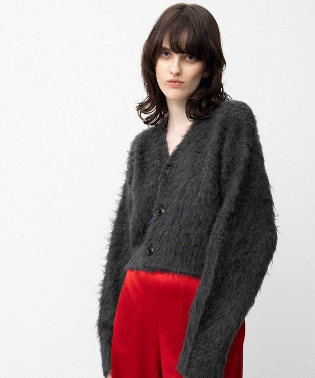 NAVE 【Nave】モヘアシャギー ショートカーディガン チャコール系