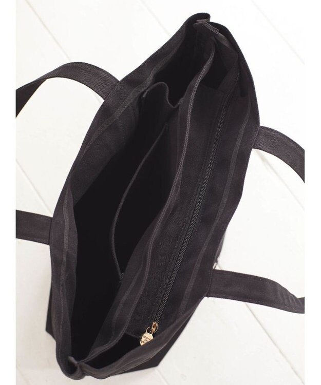 Maison de FLEUR マルチポケット帆布トートMバッグ Black