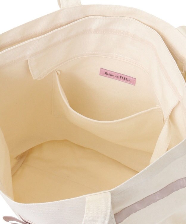 Maison de FLEUR マルチポケット帆布トートMバッグ Ivory