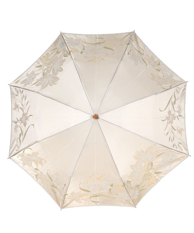 槇田商店 絵おり 百合(ゆり) 折りたたみ傘 クリーム クリーム
