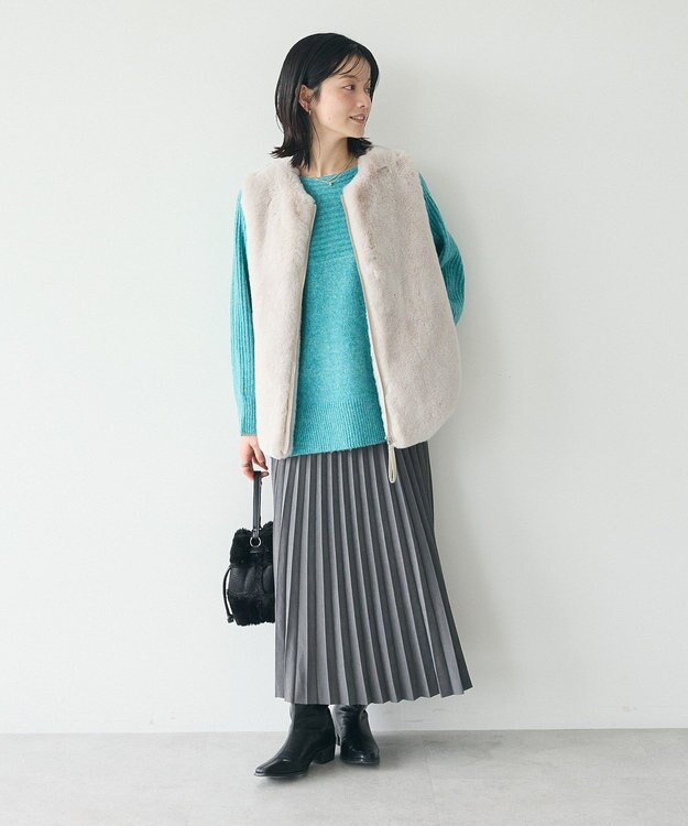 CRAFT STANDARD BOUTIQUE アコーディオンプリーツスカート Dark Gray