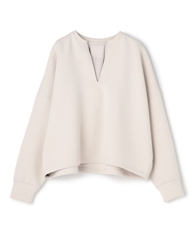 UNFILO BEAUTY FORM JERSEY キーネック トップス グレージュ