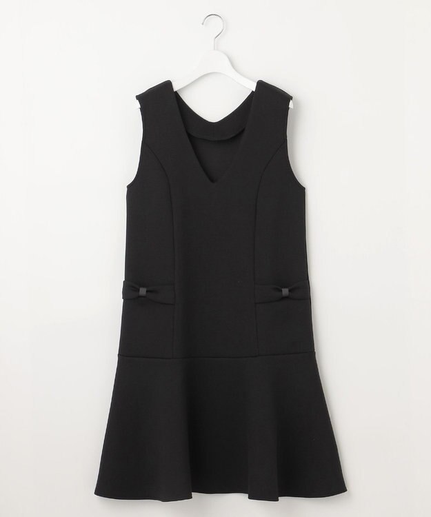 Feroux 【新型・洗える】リボンデザイン ダンボールワンピース ブラック系