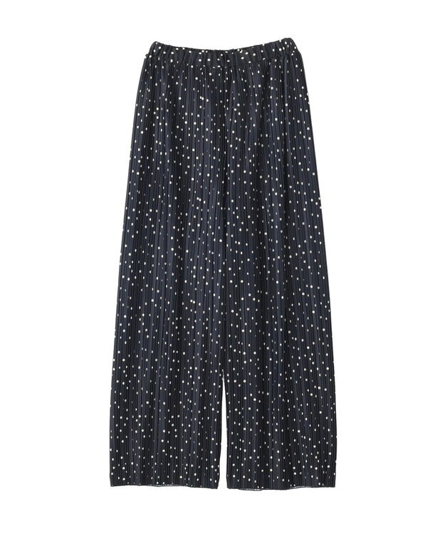 Green Parks カットプリーツイージーパンツ Dot Navy
