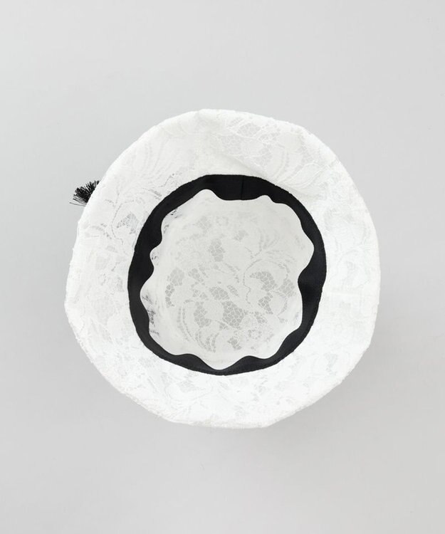 AURORA 【 LANVIN en Bleu （ランバン オン ブルー）】リボンレースクロッシェハット オフホワイト